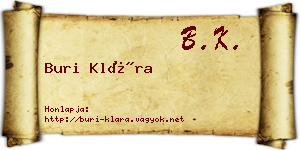 Buri Klára névjegykártya