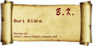 Buri Klára névjegykártya